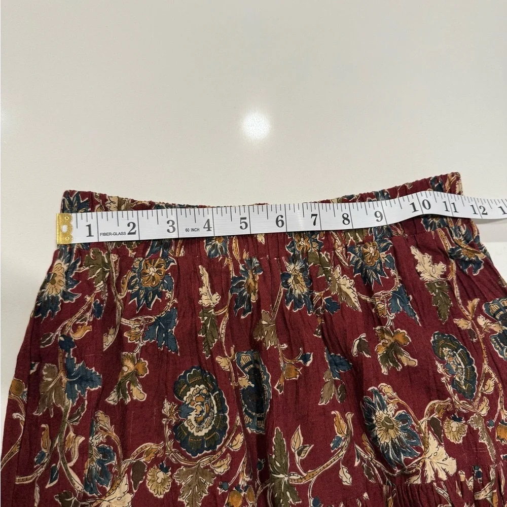 Vintage On the Verge Woman’s Sz Small Floral Boho Maxi Skirt - Red and Gold Farm - Picture 5 of 7